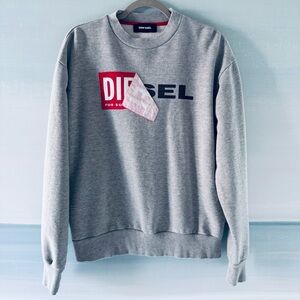 Diesel Samy Felpa Crewneck Sweatshirt Heather Gray Logo Size M